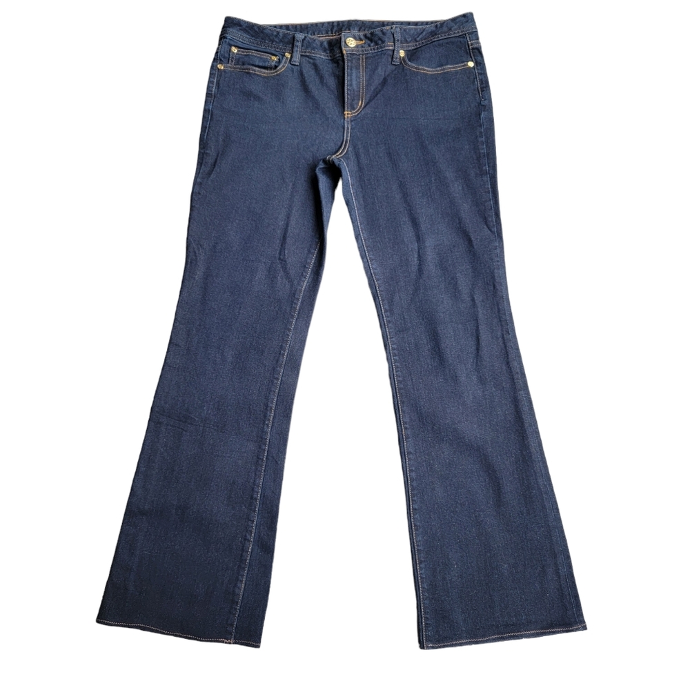 Tory Burch Classic Tory Boot Jeans Bootcut Dark Blue Wash
